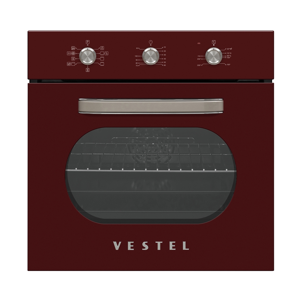 Vestel AF-6682 Retro Bordo 70 Lt A Enerji Sınıfı Ankastre Fırın
