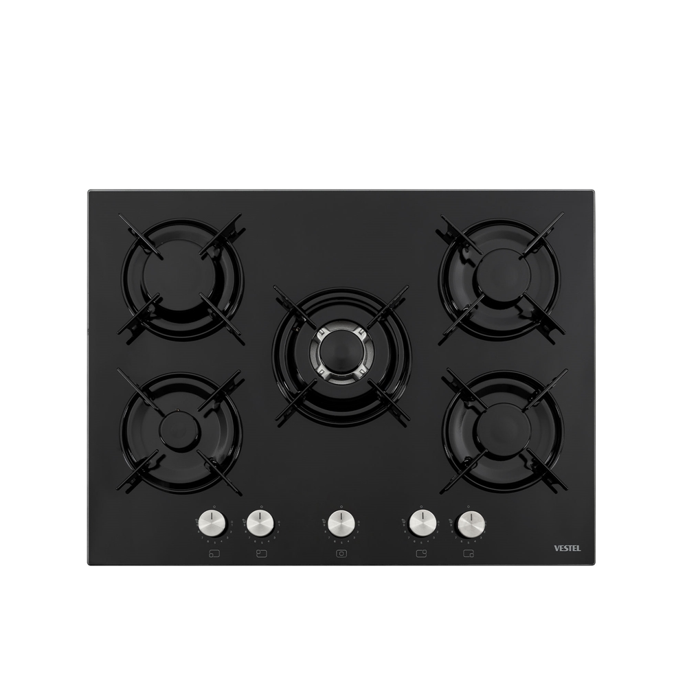 Vestel AO-71159 S DG-W 70 cm 5 G&ouml;z&uuml; Gazlı (1 G&ouml;z&uuml; Wok'lu) Ankastre Ocak