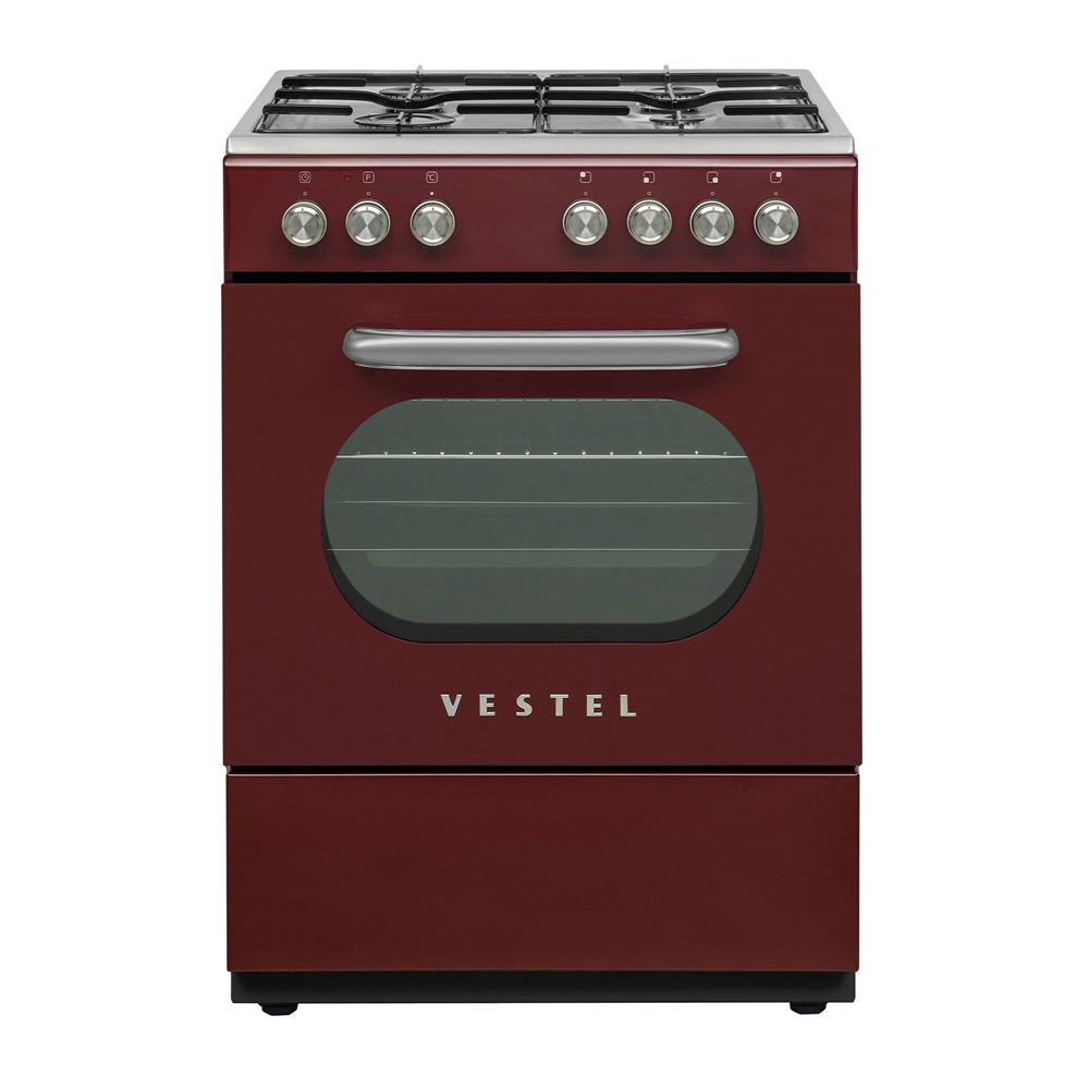 Vestel Retro SF 84011 DG Bordo 4 Gözü Gazlı A Enerji Sınıfı Solo Fırın