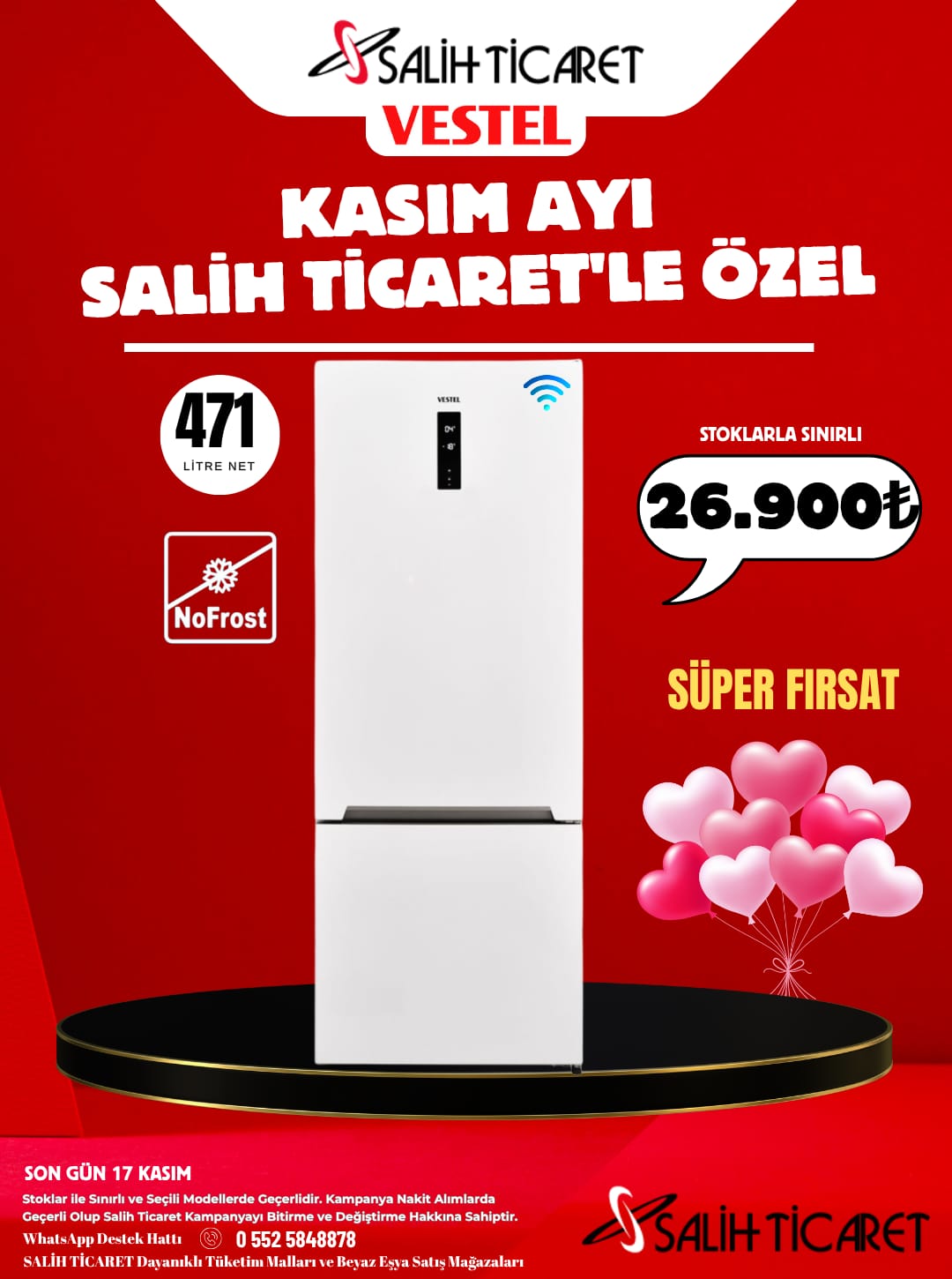 Salih Ticaret - Vestel Konya Yetkili Bayi, Uğur Derin Dondurucu Yetkili Bayi, Tefal Konya Yetkili Bayi,Vestel, Vestel Buzdolapları, Vestel Combi Buzdolapları, Vestel Çamaşır Makineleri, Vestel Bulaşık Makineleri, Vestel Derin Dondurucular, Vestel Solo Fırınlar, Vestel Davlumbazlar, Vestel Küçük Ev Aletleri, Vestel Ankastre Ürünler, Vestel Ankastre Fırınlar, Vestel Ankastre Ocaklar, Vestel Ankastre Bulaşık Makineleri, Vestel Ankastre Mikrodalga Fırınlar, Vestel Ev Sinema Sistemleri, Vestel Cep Telefonu Elektronik, Vestel Kurutmalı Çamaşır Makineleri	Salih Ticaret, Vestel Ankastre Setler, Vestel Klimalar, Isıtma ve Soğutma	Salih Ticaret, Uğur, Uğur Buzdolapları, Uğur Yatay derin Dondurucular, Uğur Dikey Dondurucular, Uğur Klimalar, Uğur Ticari Ürünler, Fırsat Ürünleri, Diğer Markalar, Diğer Markalar Televizyonlar, Diğer Markalar Küçük Ev Aletleri, Diğer Markalar Ankastre Setler, Diğer Markalar Fırınlar, Diğer Markalar Elektronik Ürünler