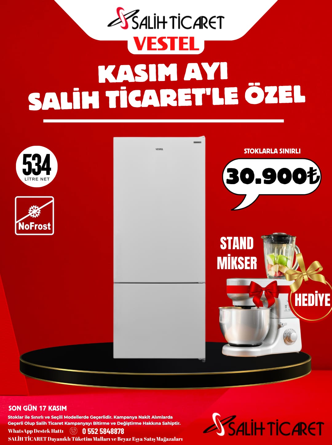 NFK60011 TE BUZDOLABI 534 LT NO FROST