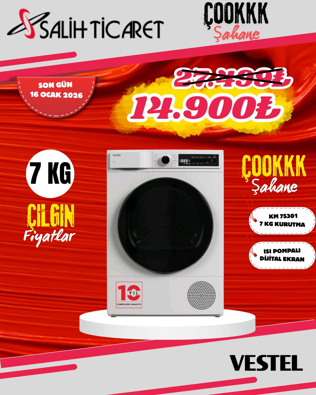  || Salih Ticaret - Vestel Konya Yetkili Bayi, Uğur Derin Dondurucu Yetkili Bayi, Tefal Konya Yetkili Bayi,Vestel, Vestel Buzdolapları, Vestel Combi Buzdolapları, Vestel Çamaşır Makineleri, Vestel Bulaşık Makineleri, Vestel Derin Dondurucular, Vestel Solo Fırınlar, Vestel Davlumbazlar, Vestel Küçük Ev Aletleri, Vestel Ankastre Ürünler, Vestel Ankastre Fırınlar, Vestel Ankastre Ocaklar, Vestel Ankastre Bulaşık Makineleri, Vestel Ankastre Mikrodalga Fırınlar, Vestel Ev Sinema Sistemleri, Vestel Cep Telefonu Elektronik, Vestel Kurutmalı Çamaşır Makineleri	Salih Ticaret, Vestel Ankastre Setler, Vestel Klimalar, Isıtma ve Soğutma	Salih Ticaret, Uğur, Uğur Buzdolapları, Uğur Yatay derin Dondurucular, Uğur Dikey Dondurucular, Uğur Klimalar, Uğur Ticari Ürünler, Fırsat Ürünleri, Diğer Markalar, Diğer Markalar Televizyonlar, Diğer Markalar Küçük Ev Aletleri, Diğer Markalar Ankastre Setler, Diğer Markalar Fırınlar, Diğer Markalar Elektronik Ürünler